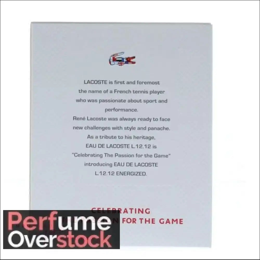 Lacoste L.12.12 Energized Men’s Eau de Toilette 100ml - Eau de Toilette